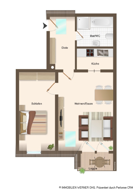 Der Grundriss der Wohnung
