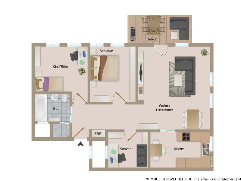 Der Grundriss der Wohnung