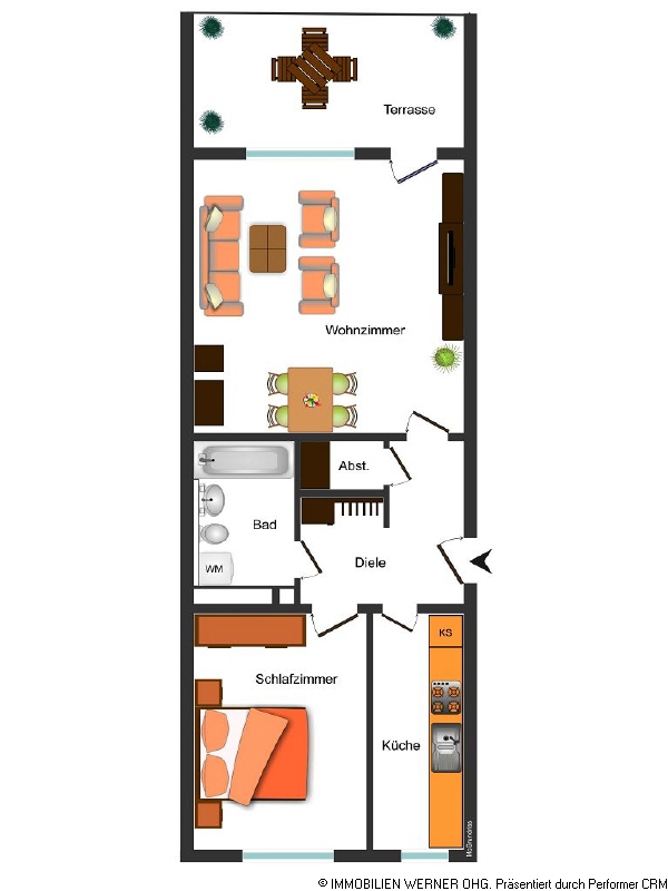 Der Grundriss der Wohnung