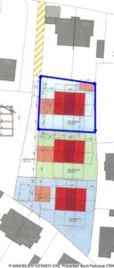 Ausschnitt Lageplan - Grundstück blau markiert