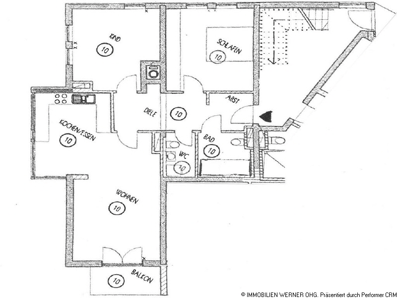 Der Grundriss der Wohnung